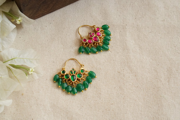 Reversible small Kundan bali earrings (1-4713)(R)
