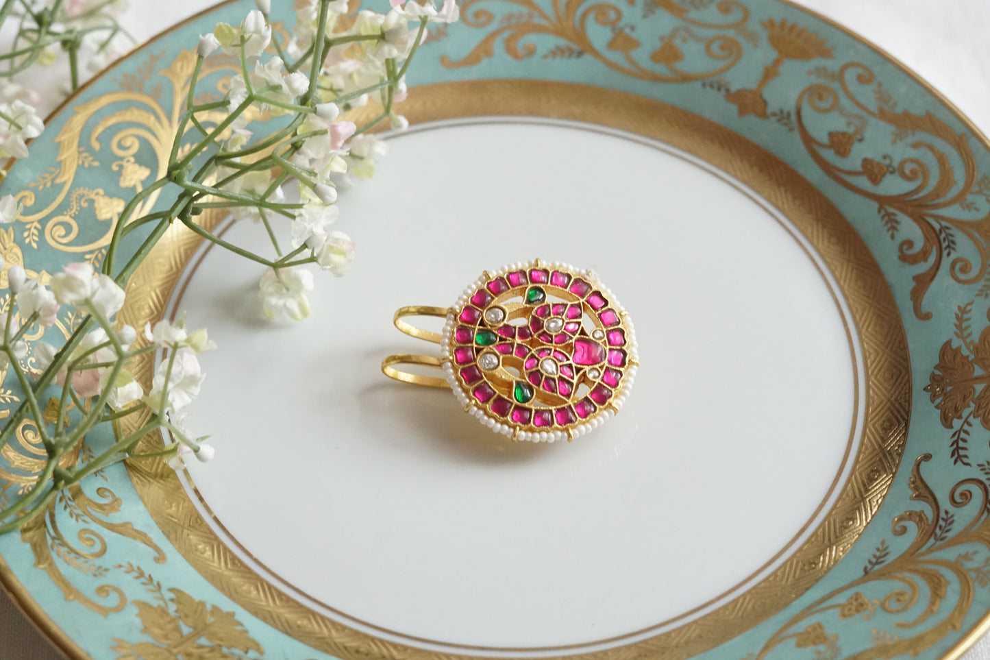 Kundan Hairpin & Pendant (5-1725)(K)