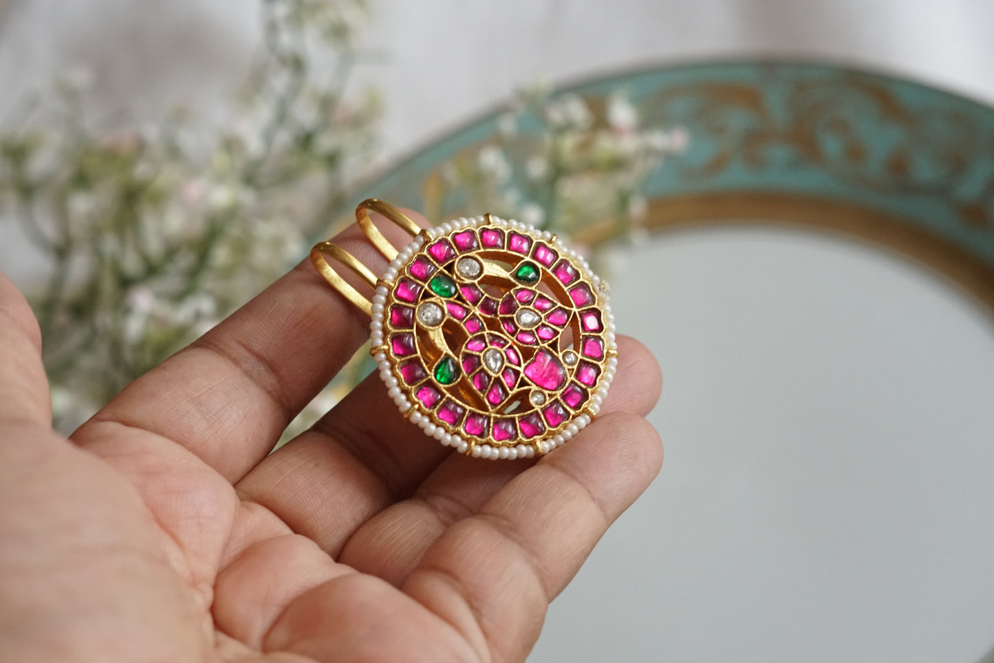 Kundan Hairpin & Pendant (5-1725)(K)