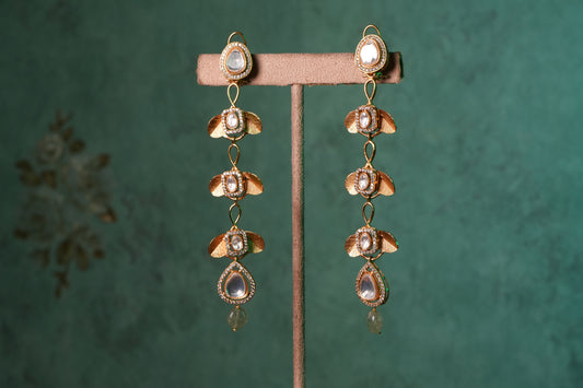 Polki Long Earrings (1-5130)(B)