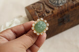 Green stone kundan Ring (6-325)(R)