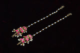 Pink Kundan Ear Chain (9-85)(R)