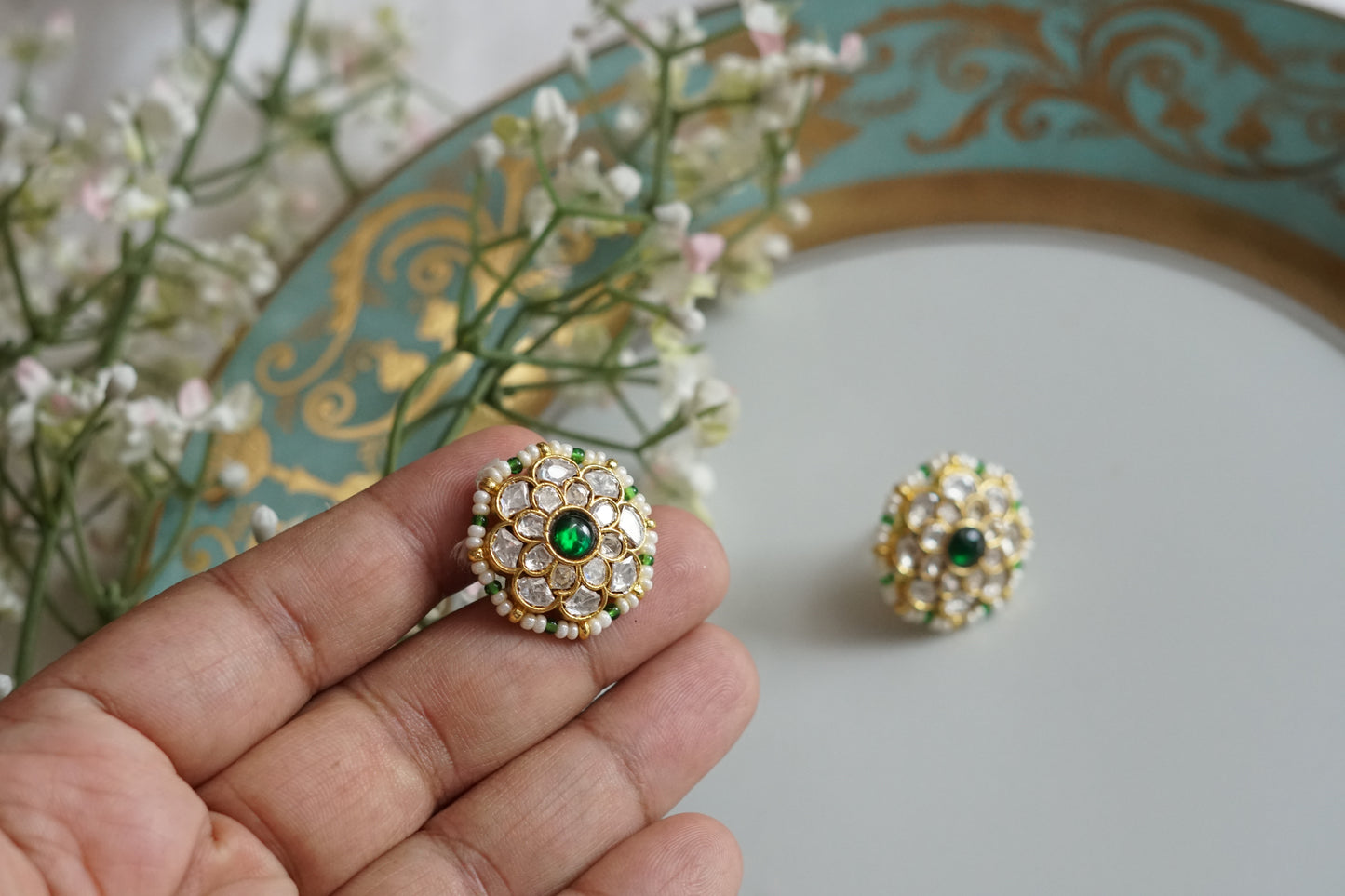 Kundan studs (1-5223)(K)