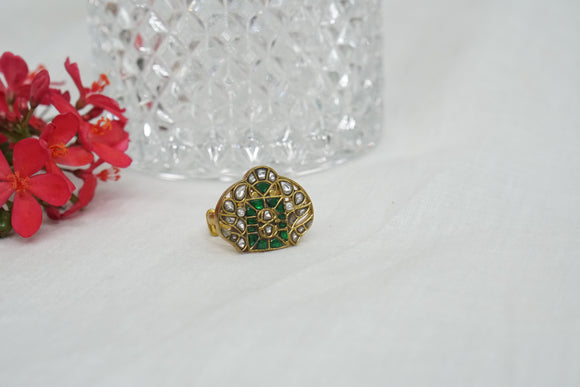 Kundan Ring (6-300)(R)(CLEARANCE SALE PIECE)