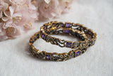 Purple stone Banglesin 2’6 size (3-421)(AK)