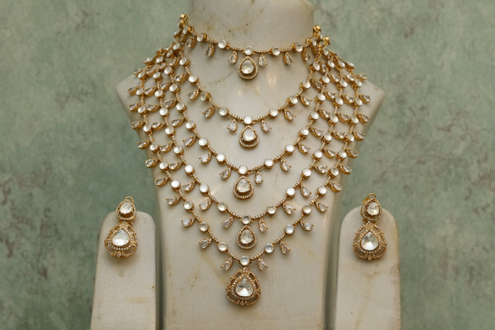 5 line Polki necklace set (4-7245)(B)(made in 20days) - JEWELSTYLE