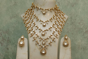 Five line Polki necklace set (4-7245)(B)