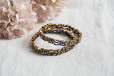 Purple stone Banglesin 2’6 size (3-421)(AK)