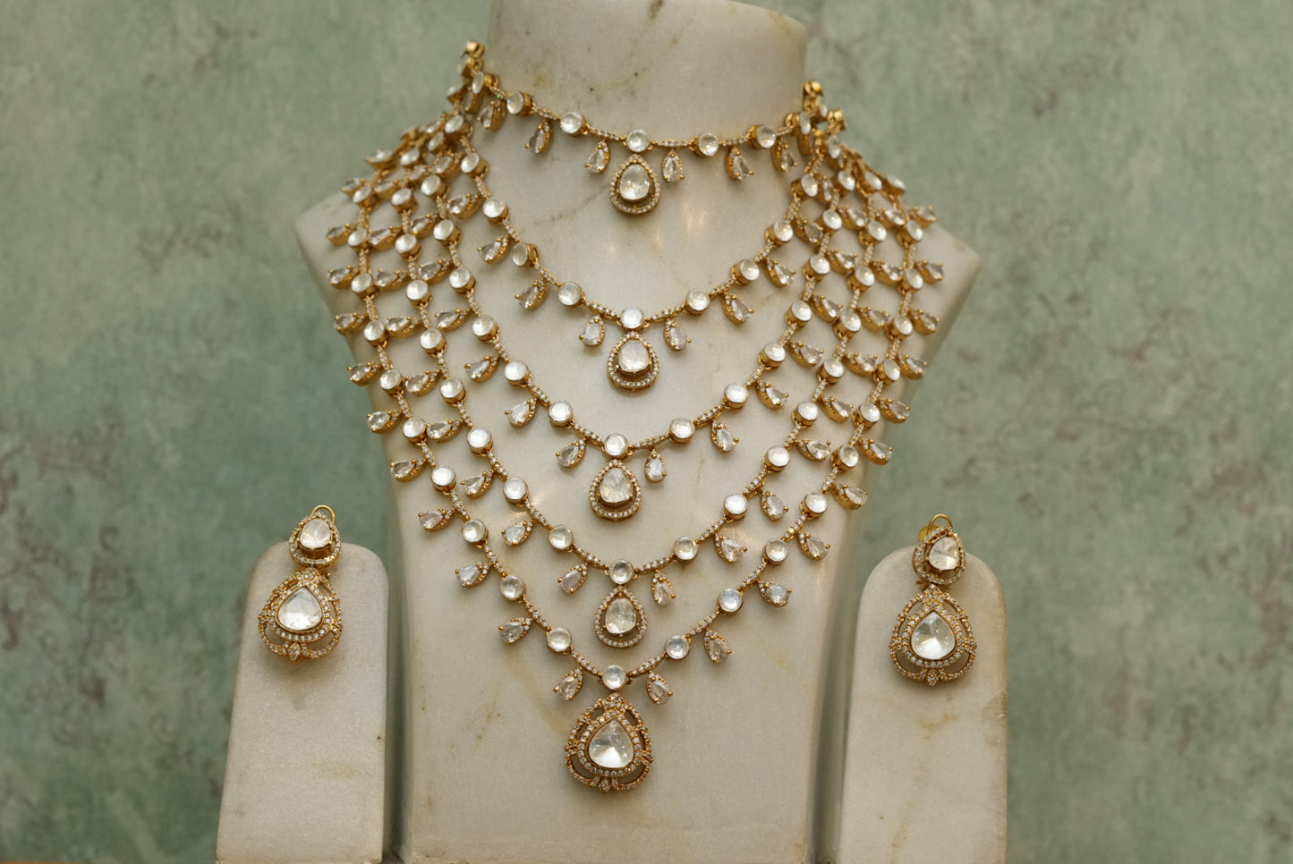 5 line Polki necklace set (4-7245)(B)(made in 20days) - JEWELSTYLE
