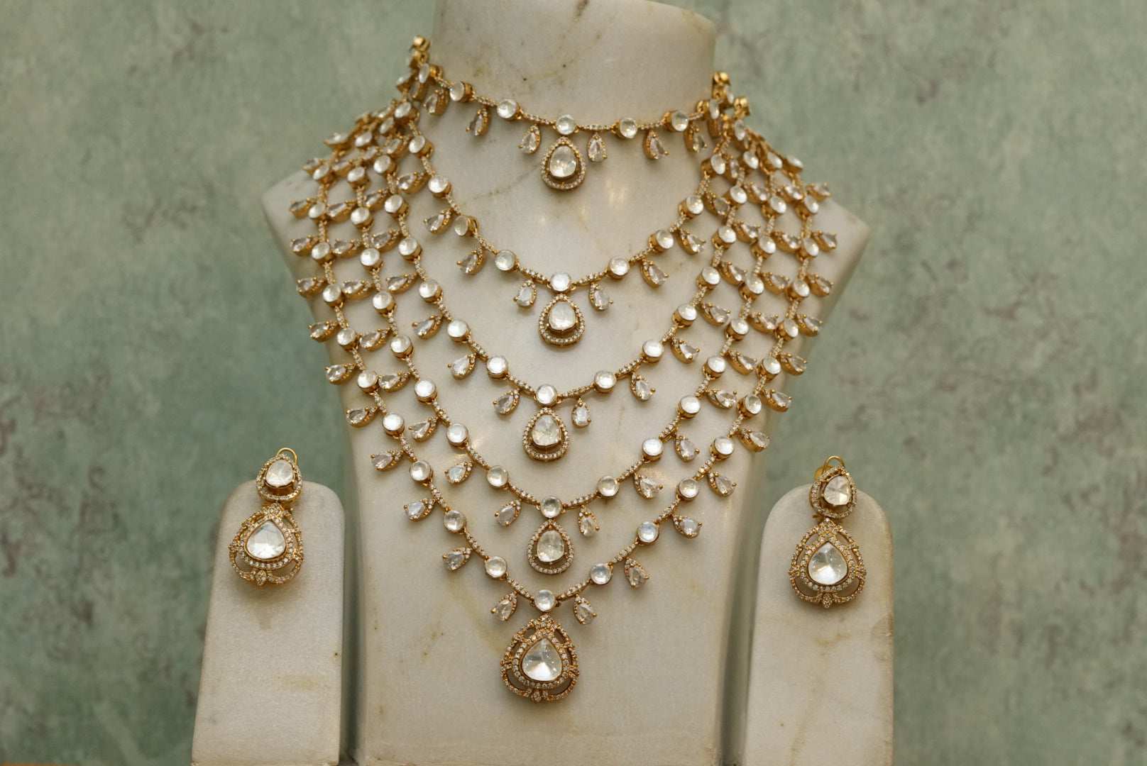 5 line Polki necklace set (4-7245)(B)(made in 20days) - JEWELSTYLE