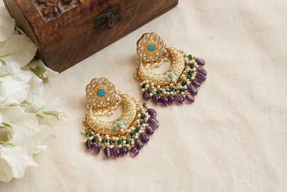 Kundan Big Chandbali  (1-4718)(R)