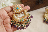 Kundan Big Chandbali  (1-4718)(R)