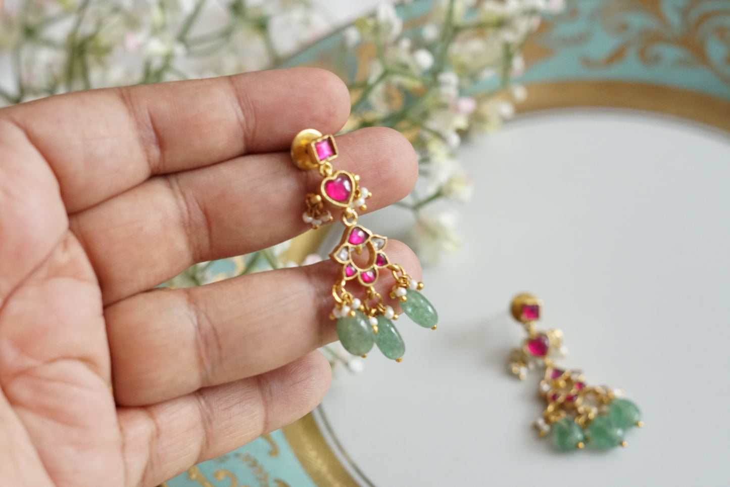 Kundan Earrings (1-5220)(K)