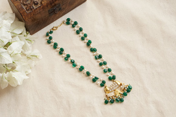 Kundan pendant necklace (4-8587)(R)