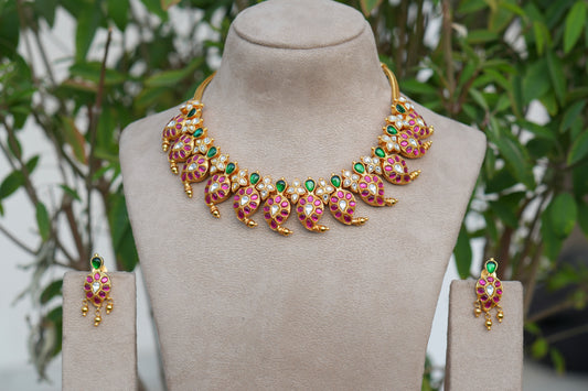 Kundan Mango Necklace Set (4-9078)(AK)