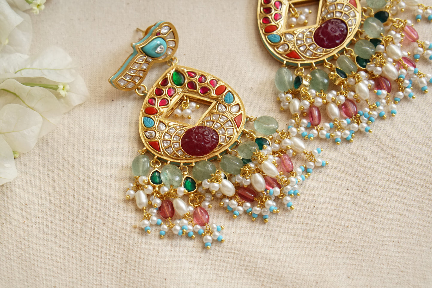 Bird Kundan earrings (1-4714)(R)(Offer Piece)