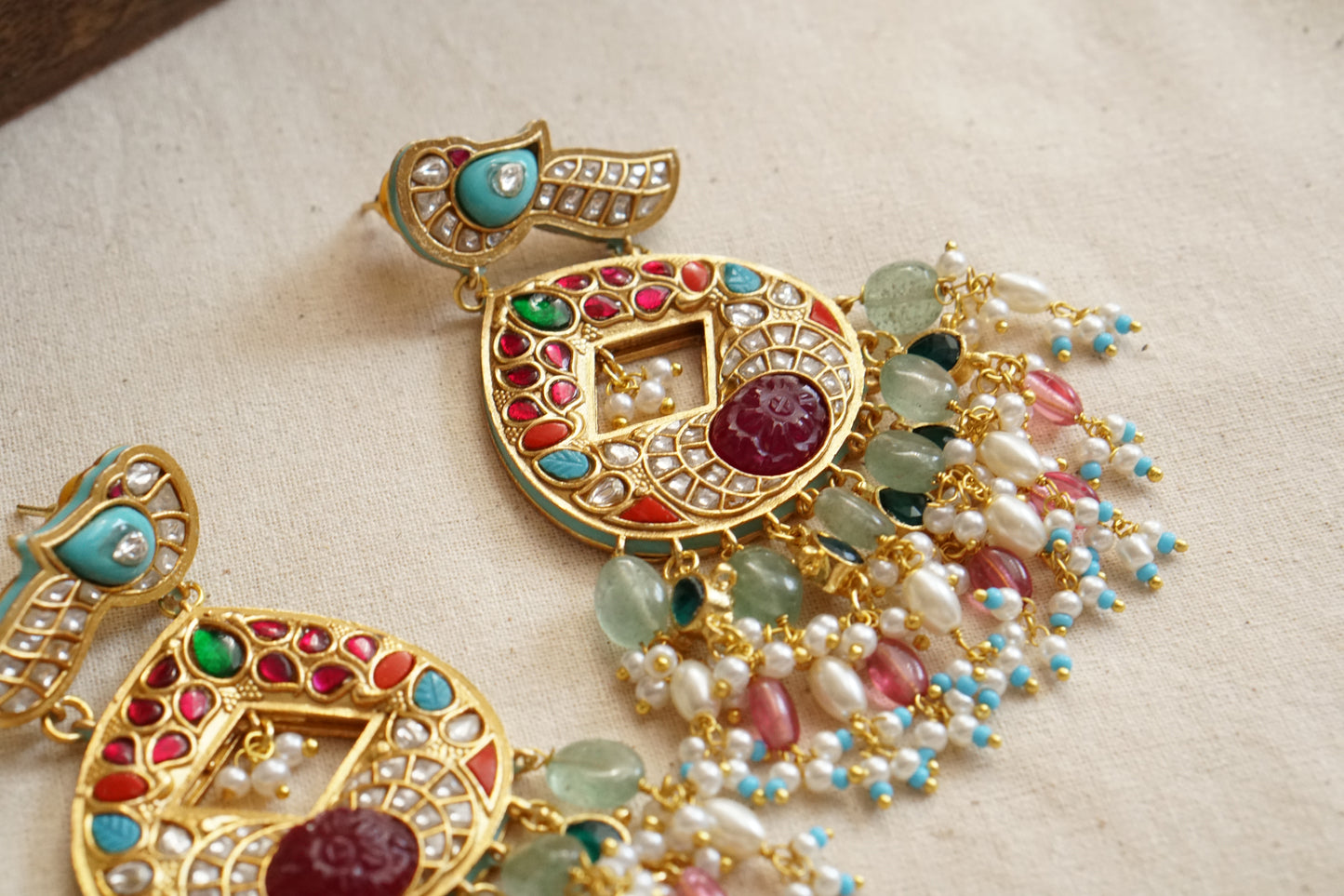 Bird Kundan earrings (1-4714)(R)(Offer Piece)