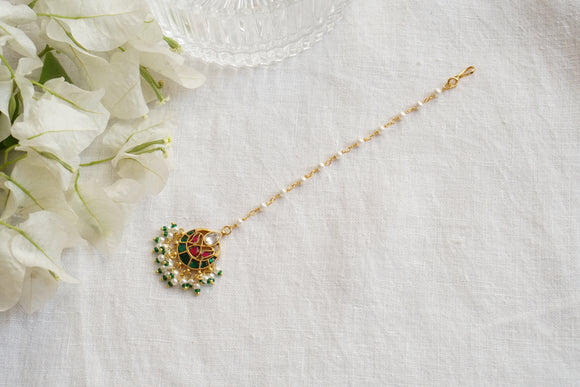 Small Kundan Maangtikka(5-1551)(R)