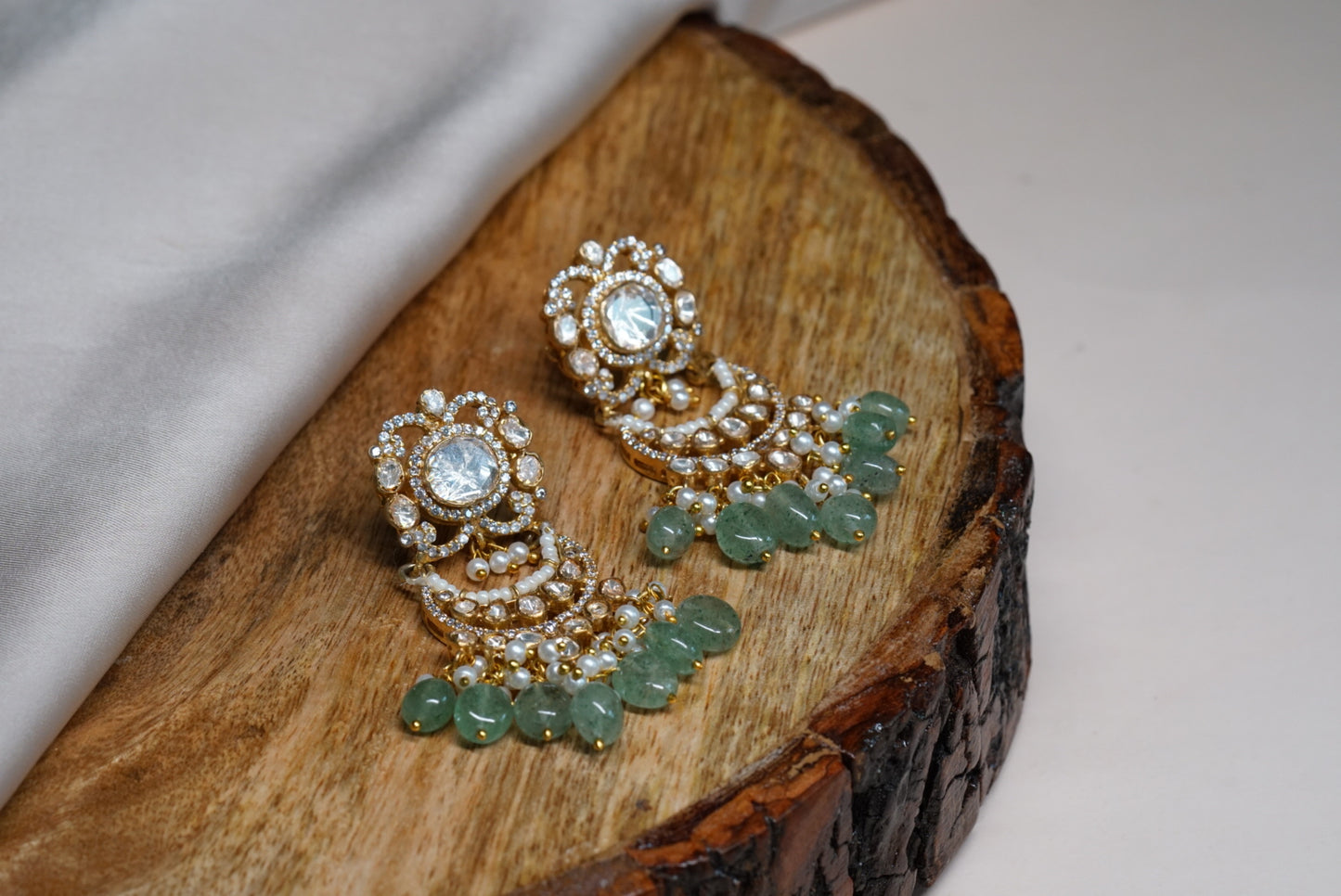 Moissanite polki Earring (1-3469)(R)(PREORDER)