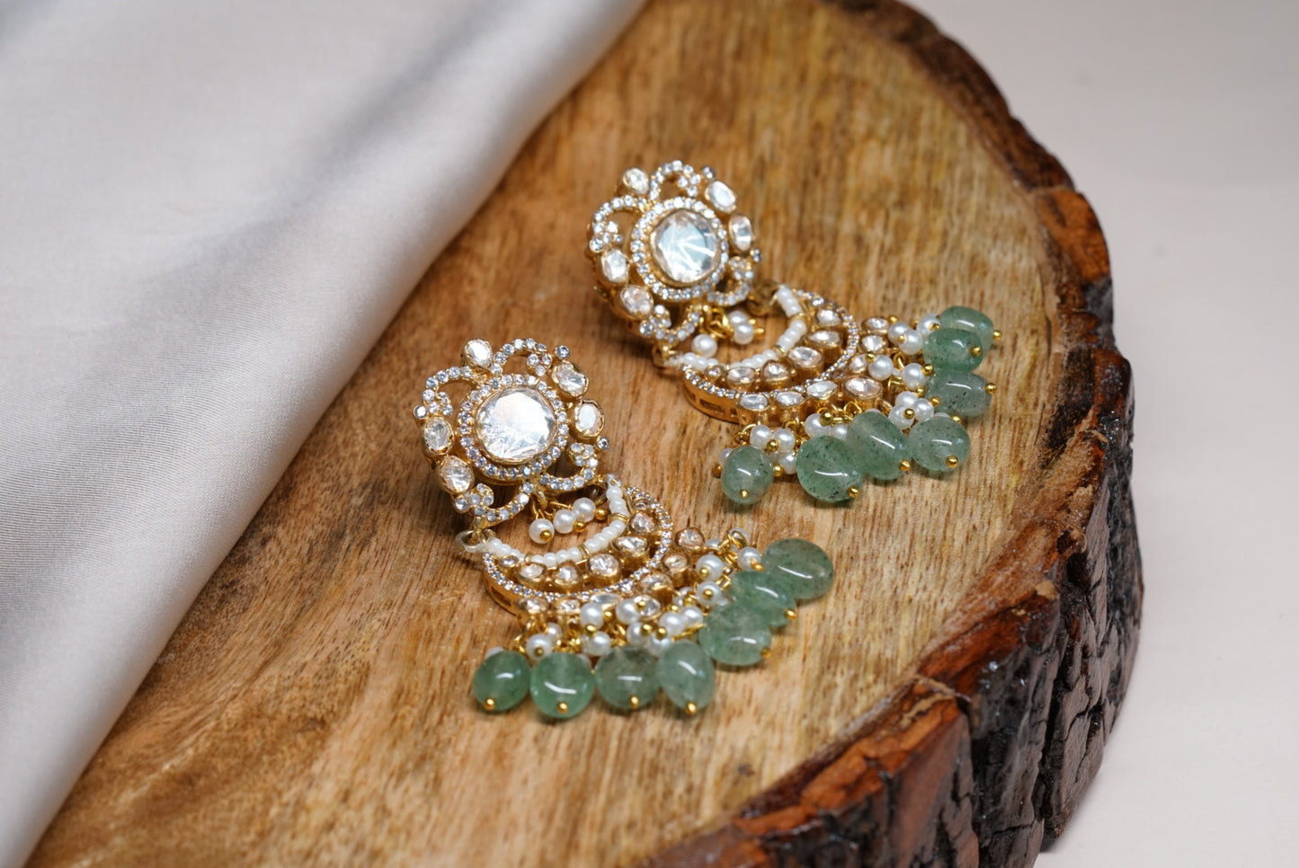 Moissanite polki Earring (1-3469)(R)(PREORDER)