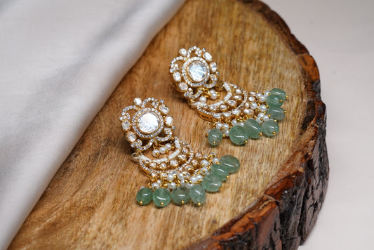 Moissanite polki Earring (1-3469)(R)(PREORDER)
