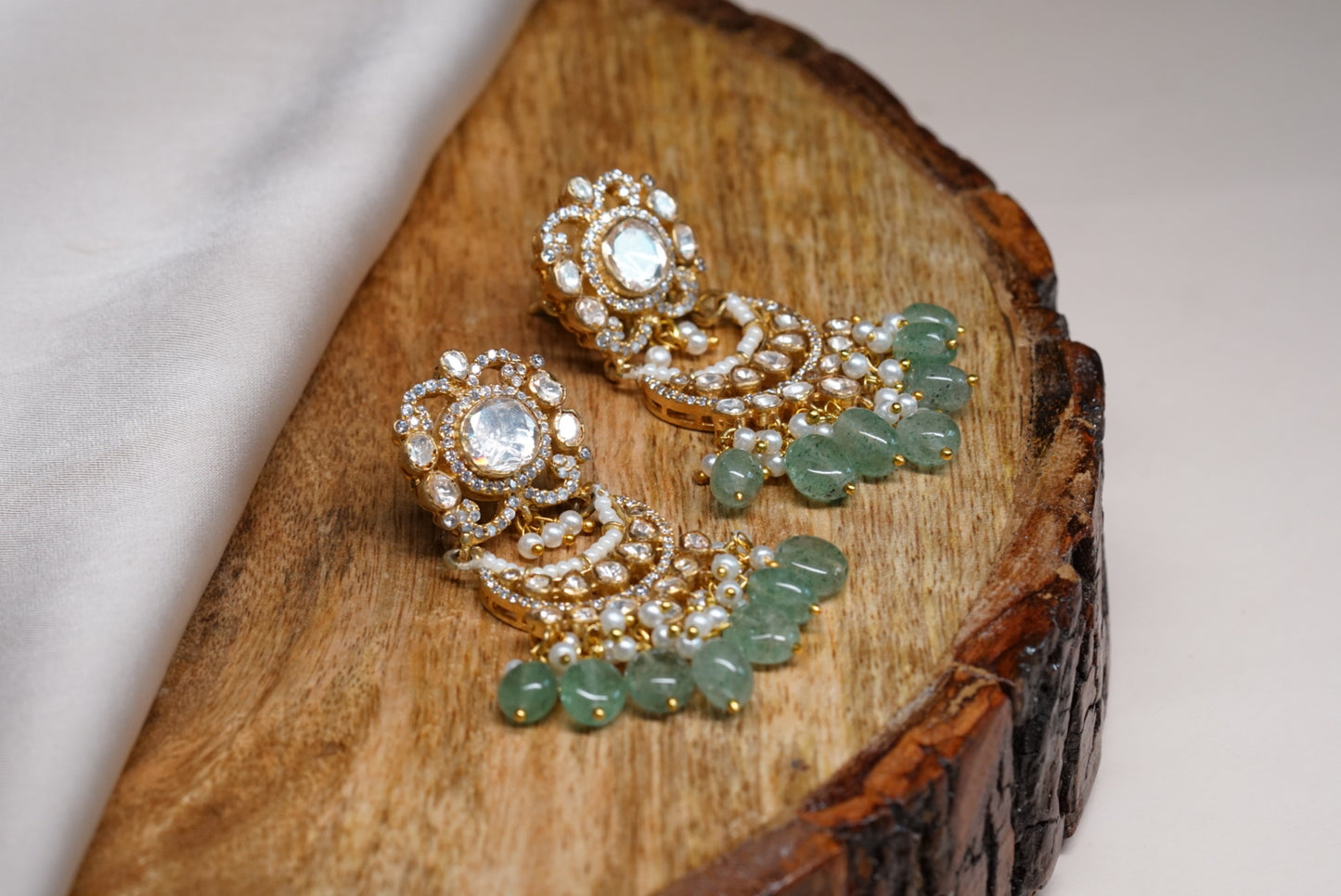Moissanite polki Earring (1-3469)(R)(PREORDER)