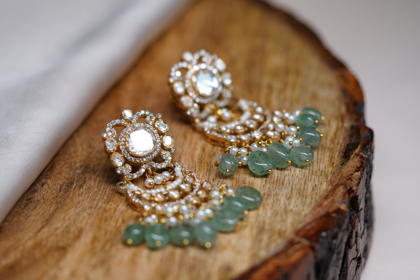 Moissanite polki Earring (1-3469)(R)(PREORDER)