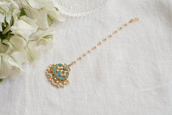 Kundan Turquoise Maangtikka(5-1548)(R)