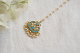 Kundan Turquoise Maangtikka(5-1548)(R)