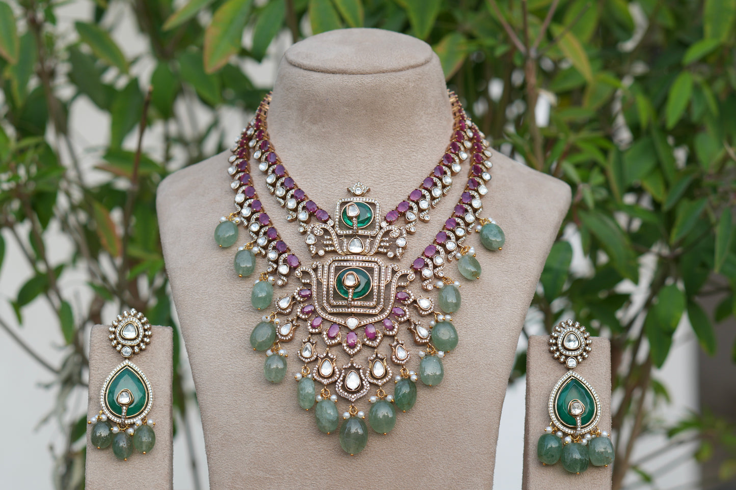 Polki Necklace Set (4-9087)(B)