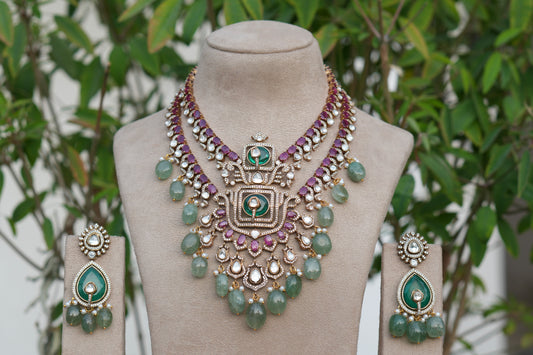 Polki Necklace Set (4-9087)(B)