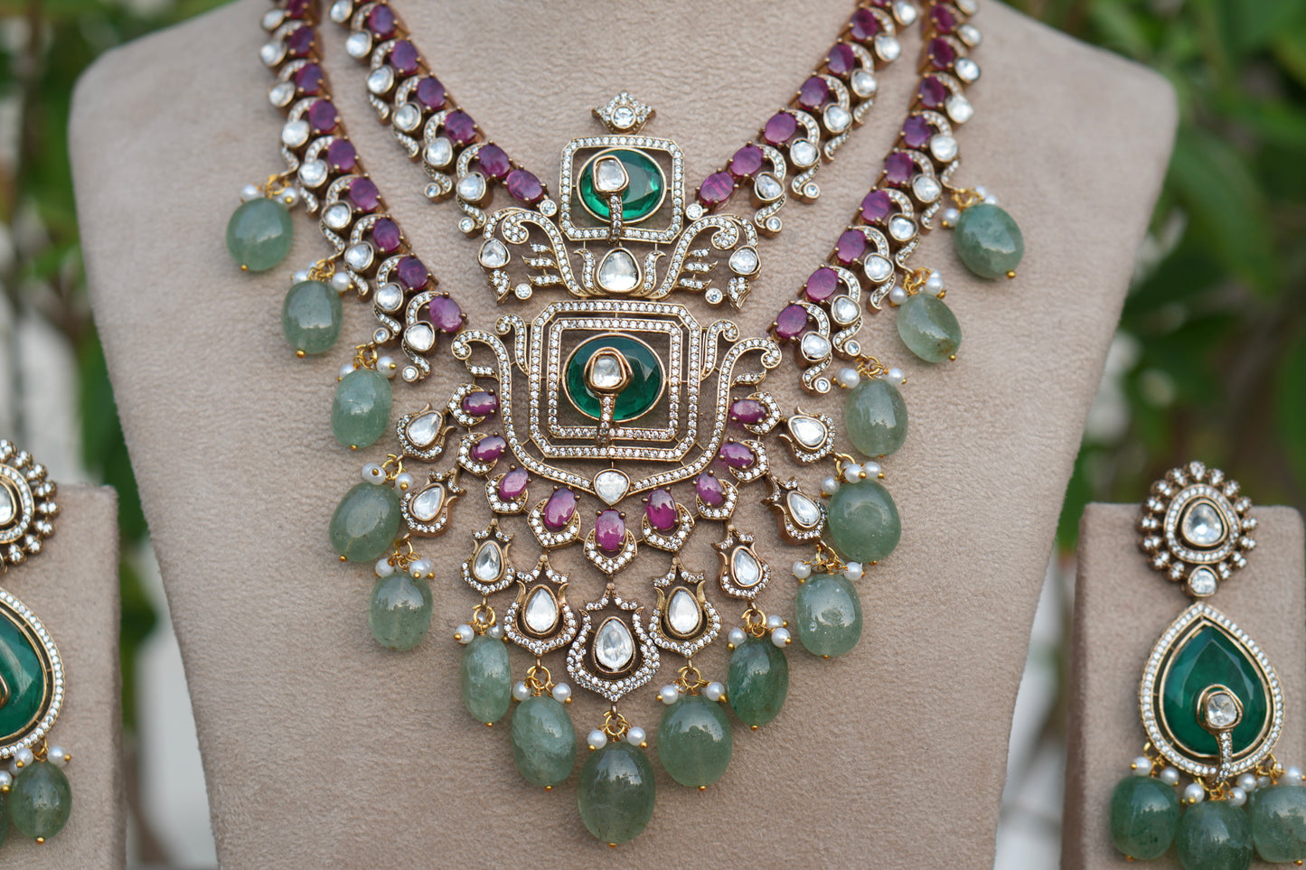 Polki Necklace Set (4-9087)(B)