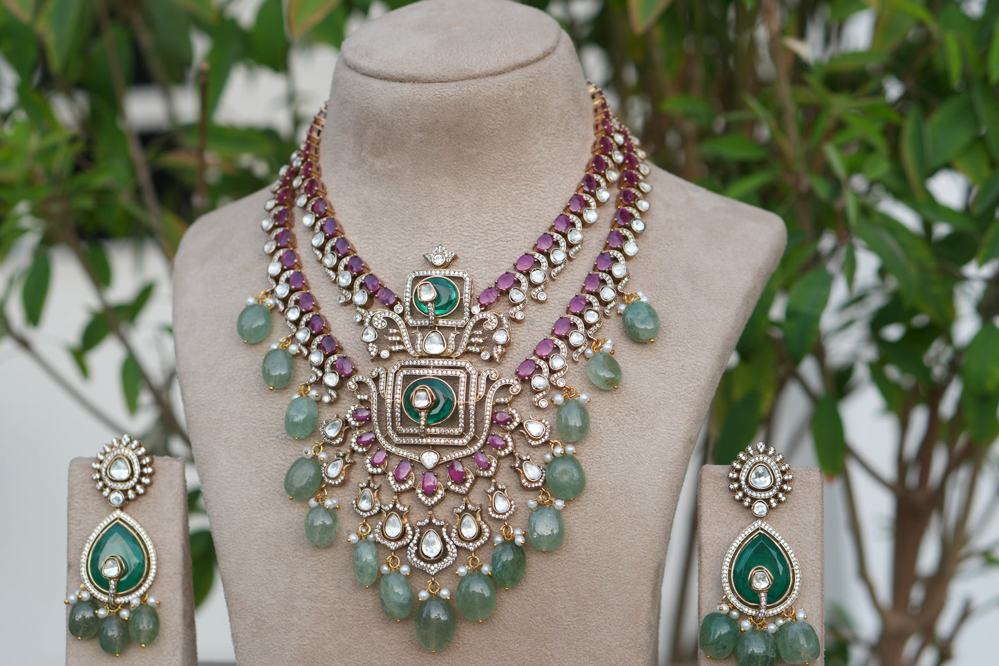 Polki Necklace Set (4-9087)(B)
