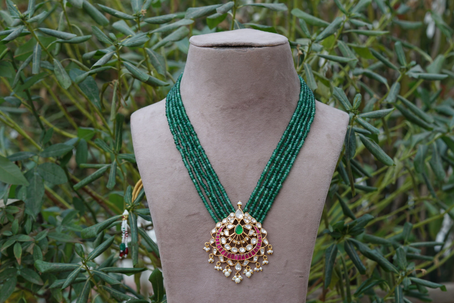 Kundan pendant necklace (4-6559)(R)(preorder) - JEWELSTYLE