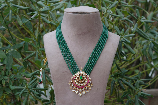 Kundan pendant necklace (4-6559)(R)(preorder) - JEWELSTYLE