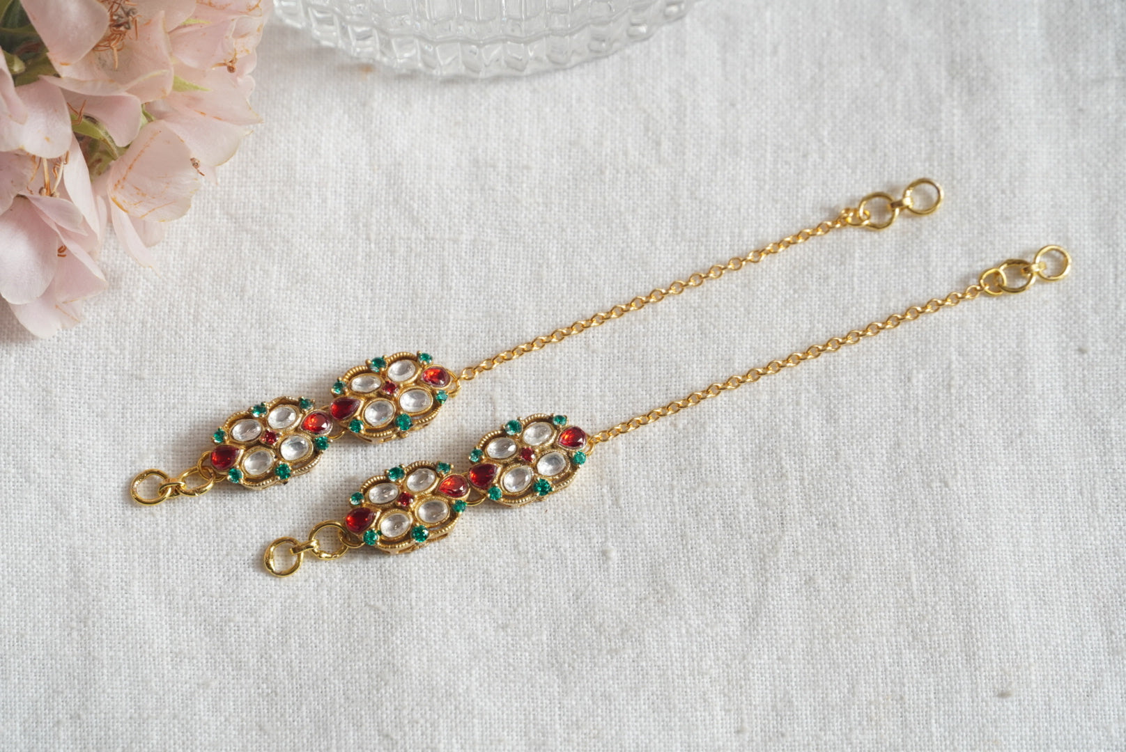 Polki EarChain (9-172)(B) - JEWELSTYLE