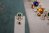 Navratan Kundan Necklace Set (4-9092)(R) - JEWELSTYLE