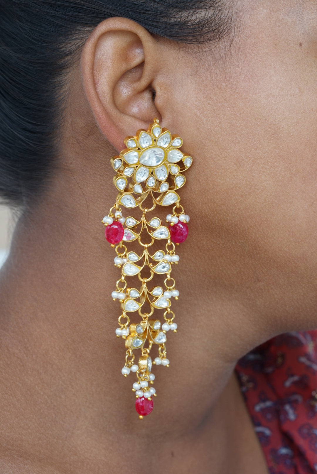 Kundan Earring (1-3335)(R)(PREORDER)