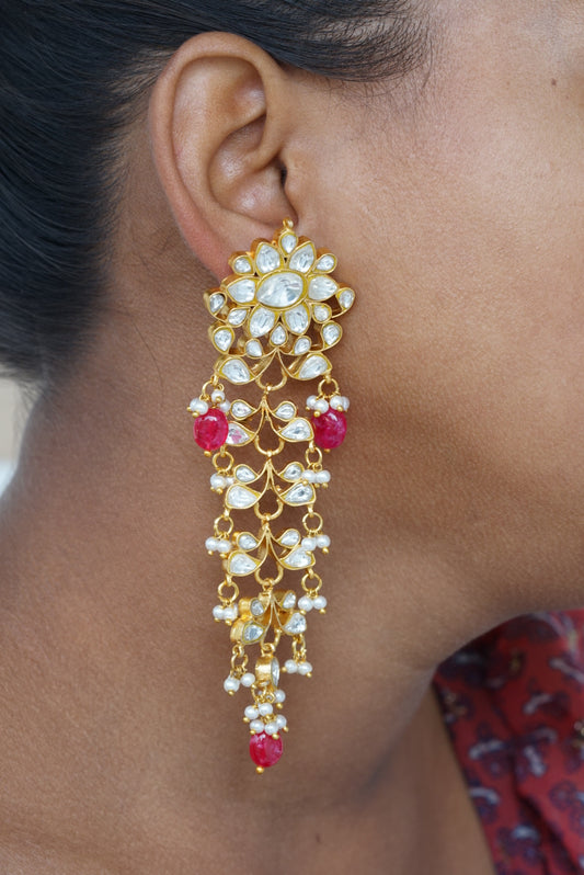 Kundan Earring (1-3335)(R)(PREORDER)