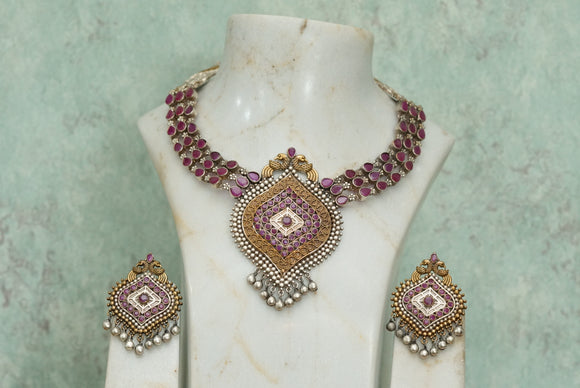 Oxidised necklace set (4-7247)