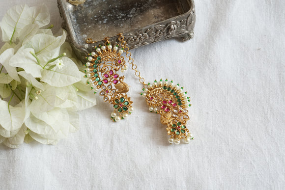 Pink & Green Stone Earring (1-4746)(B)