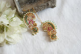 Pink & Green Stone Earring (1-4746)(B)