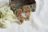 Pink & Green Stone Earring (1-4746)(B)