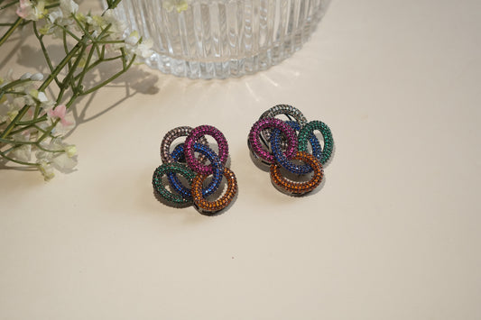 AD stone earrings (1-5208)(B)(From Turkey) - JEWELSTYLE