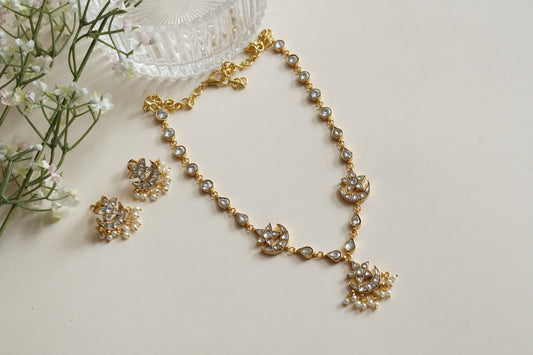 Kundan Necklace Set( 4-9215)(R)