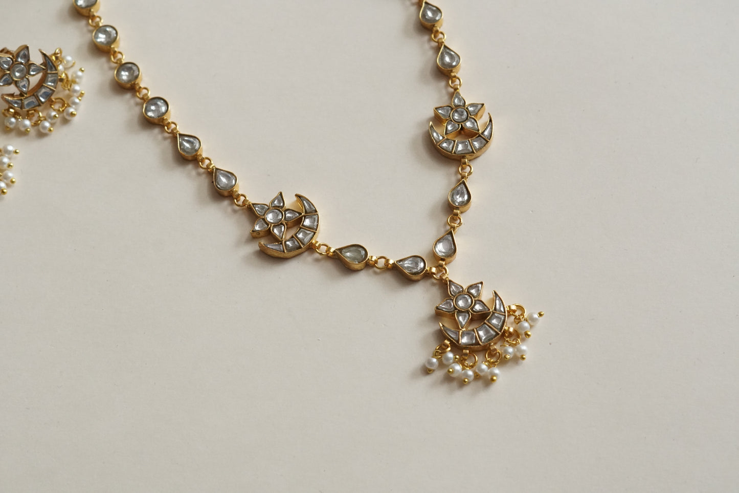 Kundan Necklace Set( 4-9215)(R)
