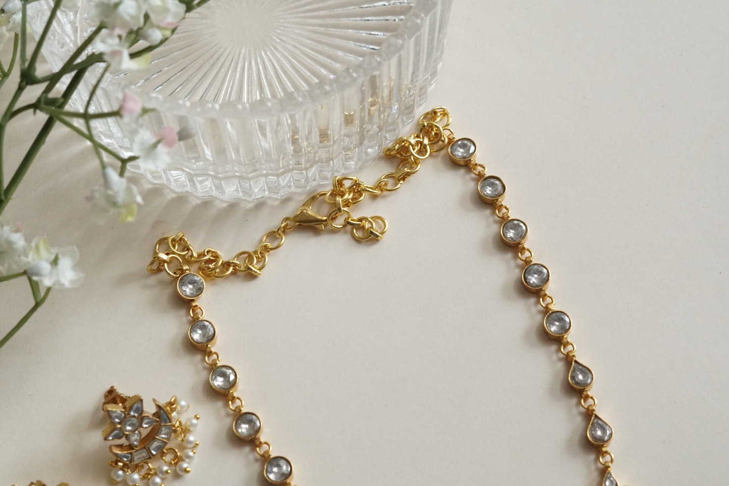 Kundan Necklace Set( 4-9215)(R)