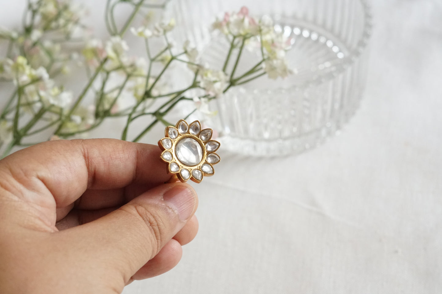 Kundan Ring (6-365)(R) - JEWELSTYLE