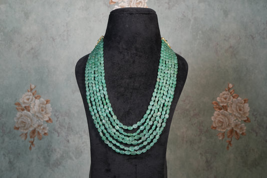 6 Line Green beads Necklace ( 4-9110)(R)