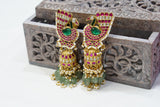 Peacock Kundan Jhumki Earrings  (1-3919)(K)(PREORDER IN 20DAYS)